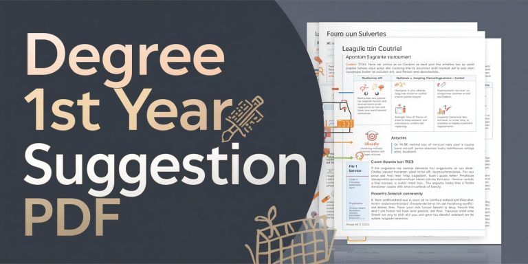 Degree 1st Year Suggestion pdf